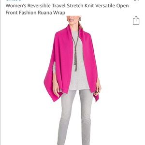 Chicos Reversible Travel Wrap NWT Nouveau Pink
